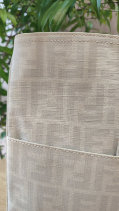 Fendi Zucca White Coated Canvas Bag