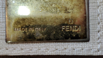 Fendi Zucca White Coated Canvas Bag