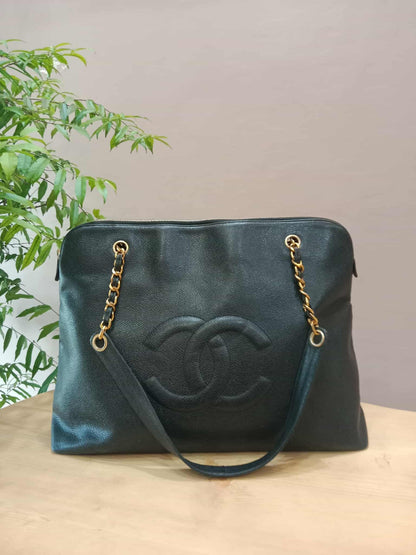 Chanel Timeless CC Shopper Tote Bag Caviar Black Series 3