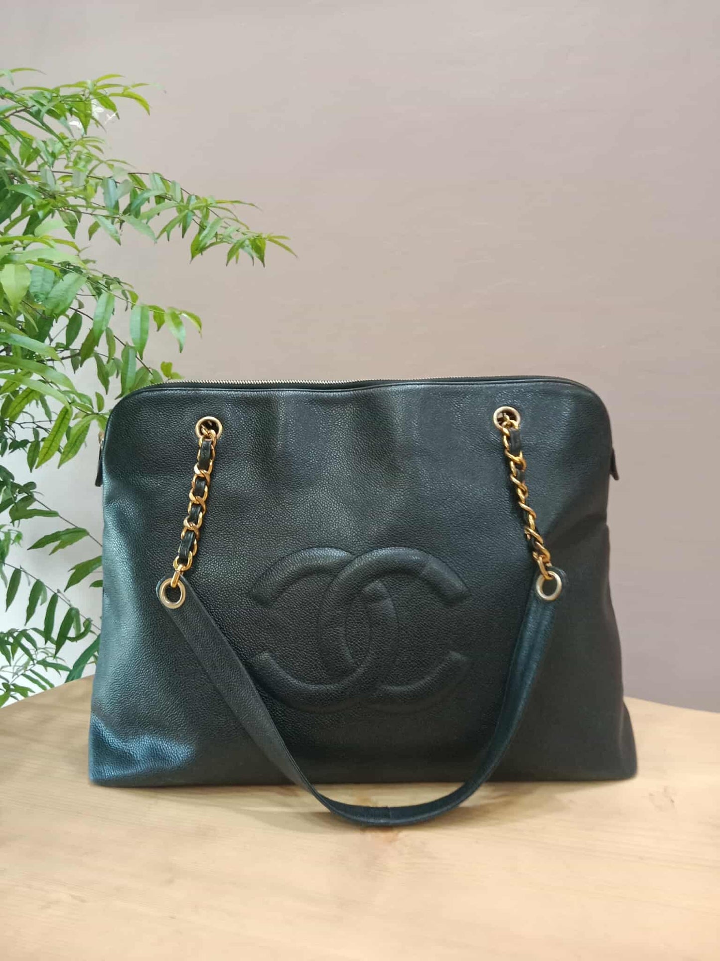 Chanel Timeless CC Shopper Tote Bag Caviar Black Series 3