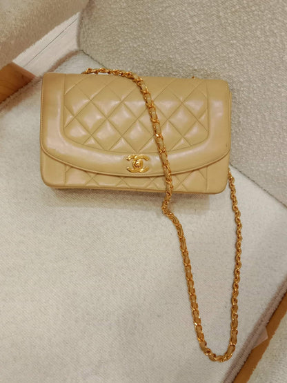 Chanel Diana Beige Lambskin Series 2