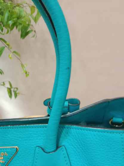 Prada Vitello Daino Turquoise Bag