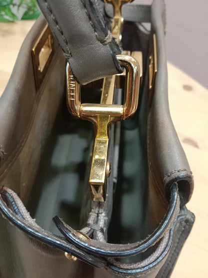 Fendi Peekaboo Grey Leather Mini