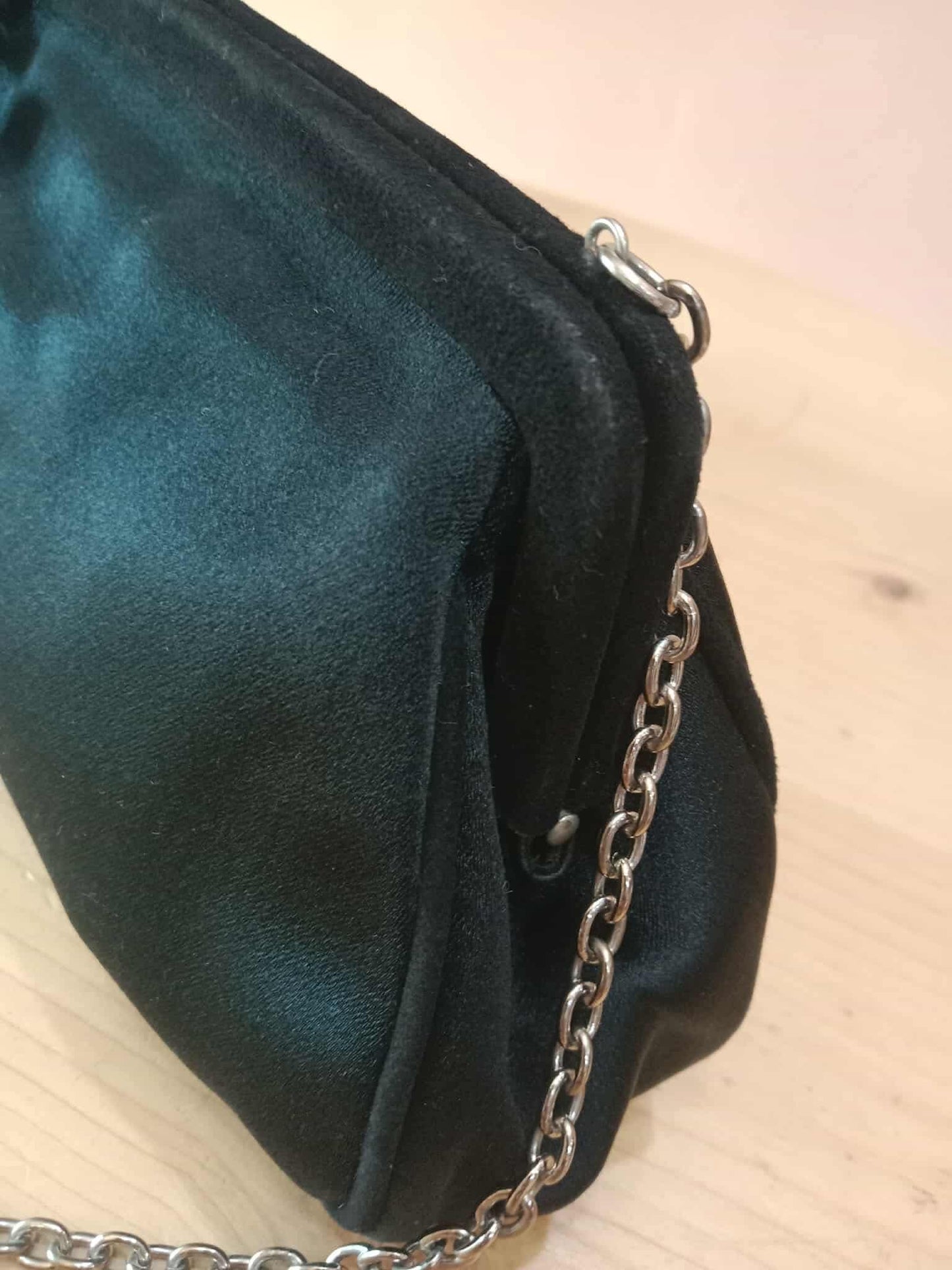 Prada Black Satin Raso Chic Kisslock Eastwest Bag