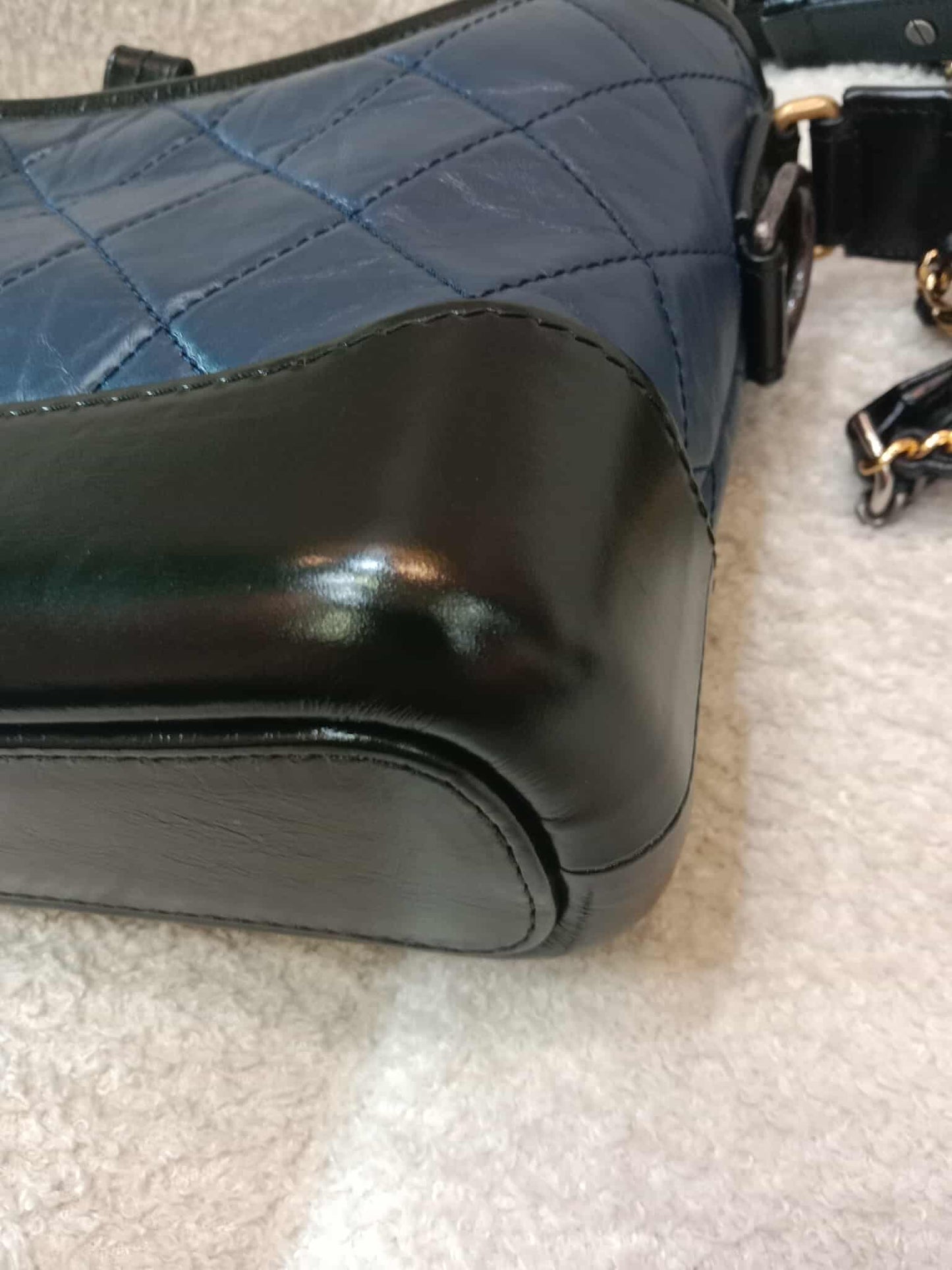 Chanel Gabrielle Small Hobo Bag in Navy/Black Calfskin Series 25