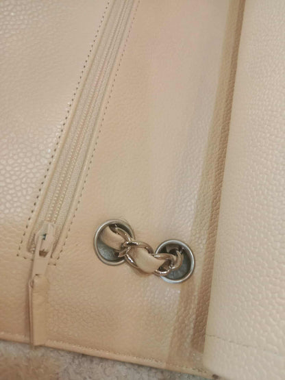 Chanel Classic Double Flap Medium Beige Caviar Series 14