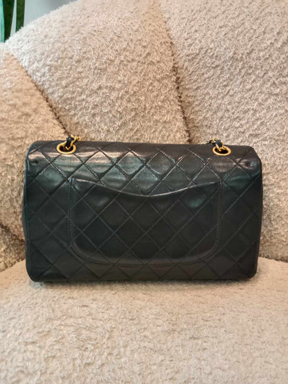 Chanel Vintage Medium Double Flap Lambskin Black Series 1