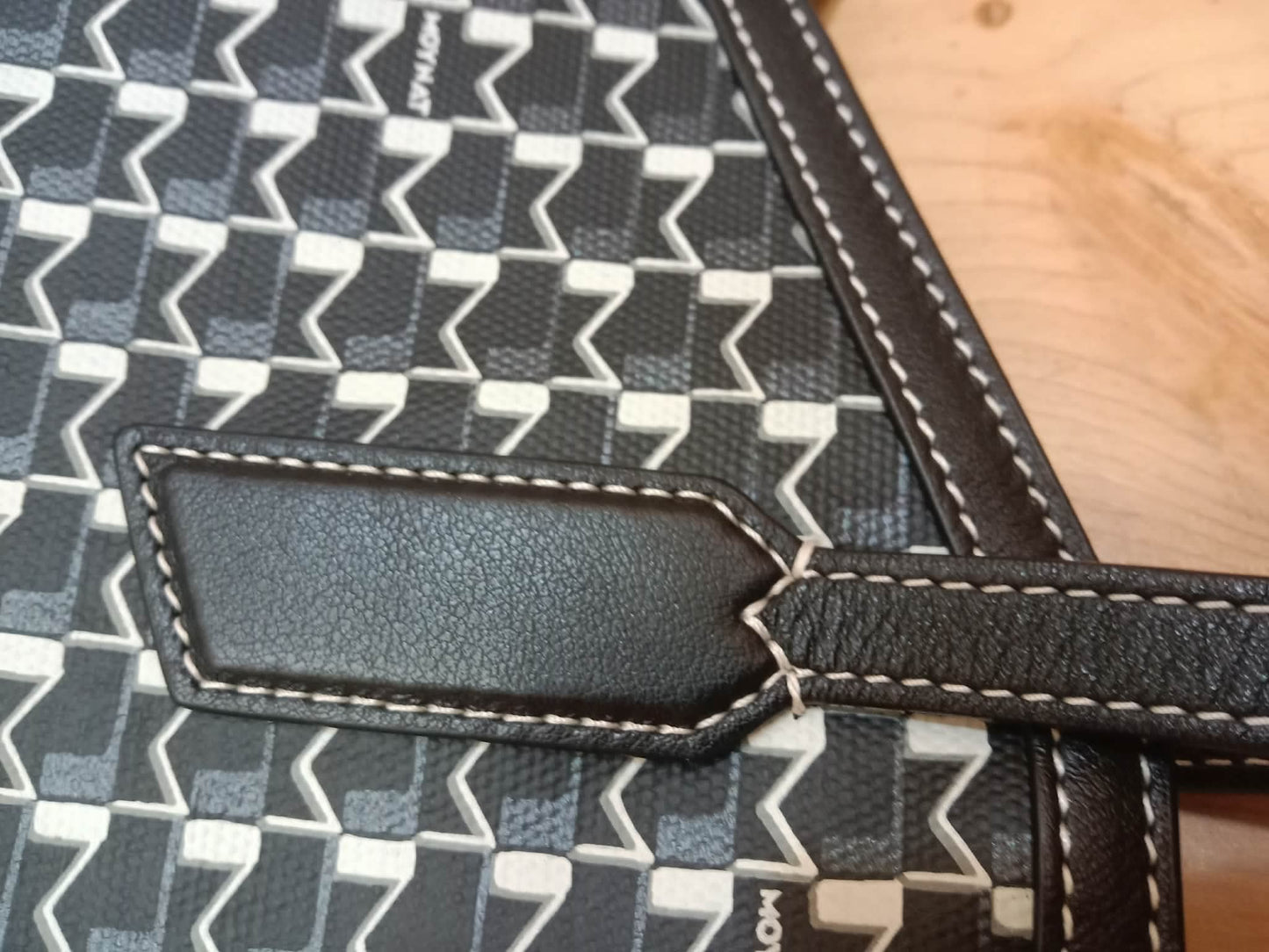 Moynat Paris M Tote Monogrammed Bag Black/White MM