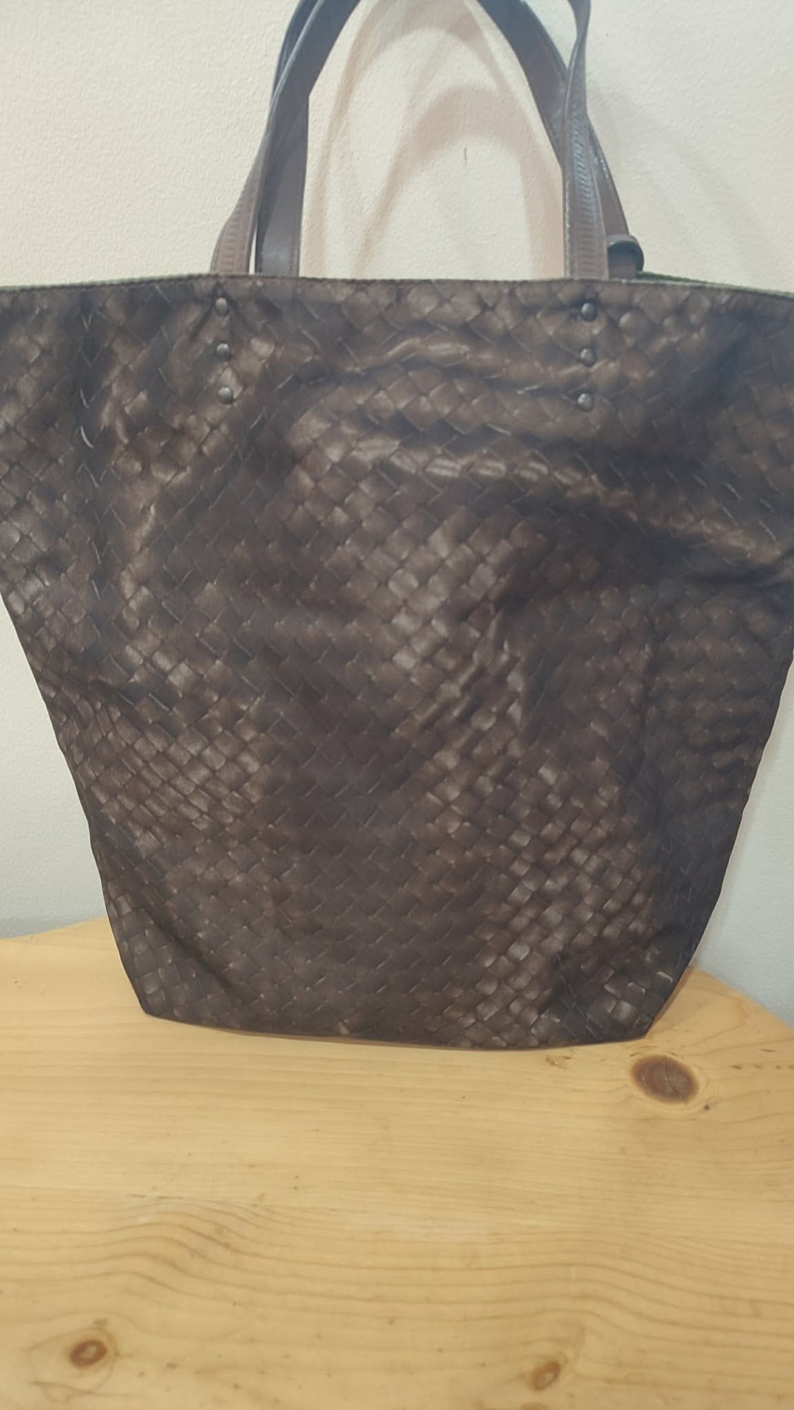 Bottega Veneta Nylon Tote Bag Brown