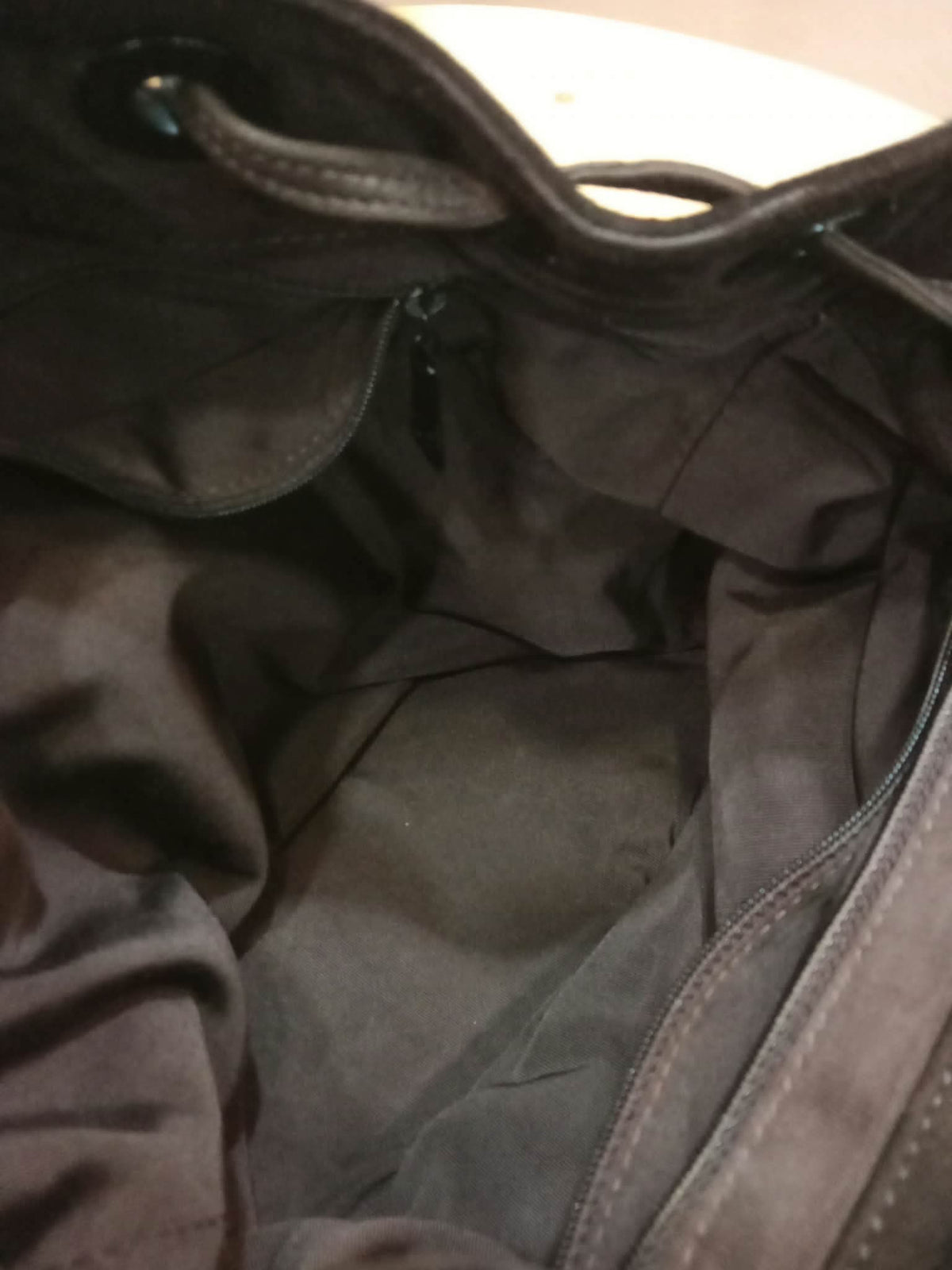 Chanel Vintage Karl Lagerfeld Dark Brown Suede Backpack featuring stitched CC Logo Flap Series 5