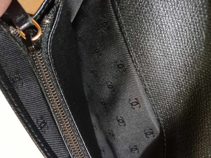 Chanel Black Leather Bifold Long Wallet Series 10