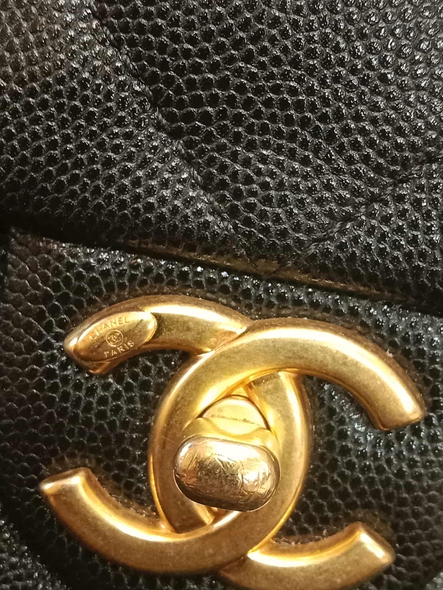 Chanel Seasonal Flap Caviar Black Microchipped