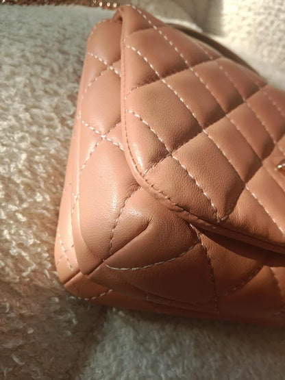 Chanel Mini Seasonal Wood Top Handle Flap Bag Peach Series 26