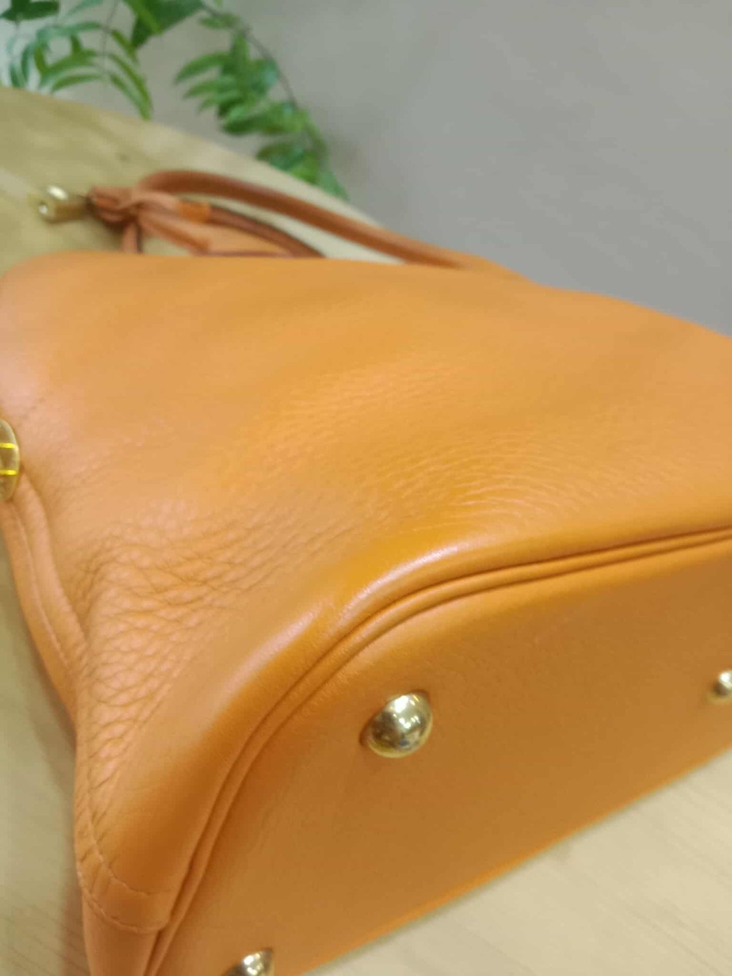 Hermes Bolide 35 Poppy Orange Clemence Stamp F Square (2002)