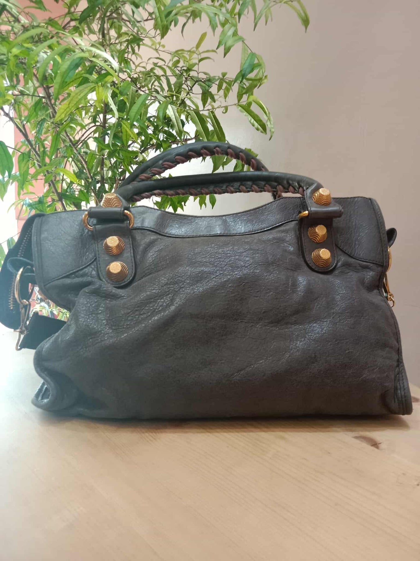 Balenciaga Giant City Bag Distressed Lambski Black