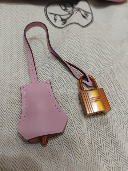 Hermes Birkin 25 Mauve Sylvestre Swift Rose Gold Hardware Stamp W 2024