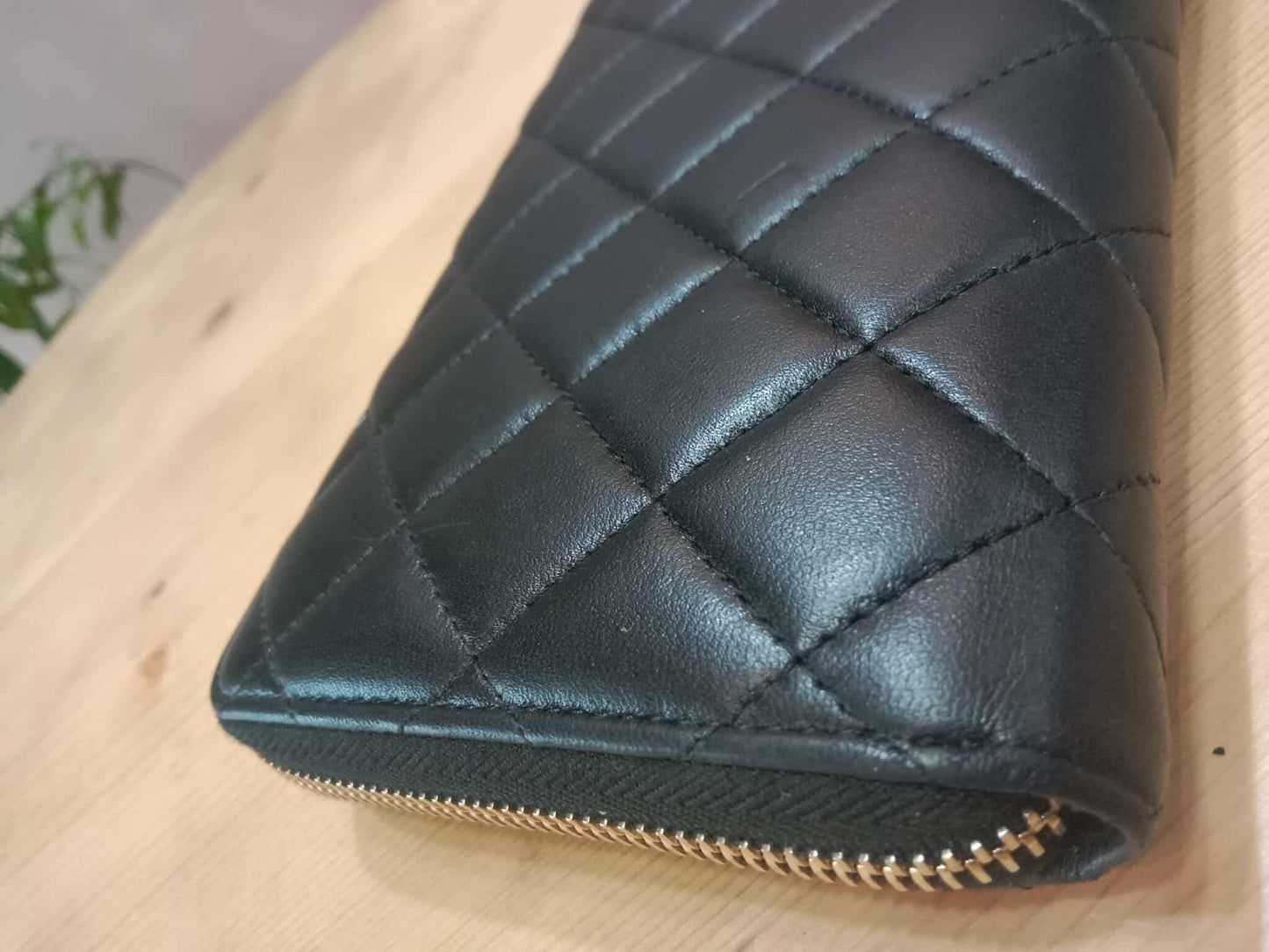 Chanel Quilted Leather Zip-Around Lambskin Wallet Series 22
