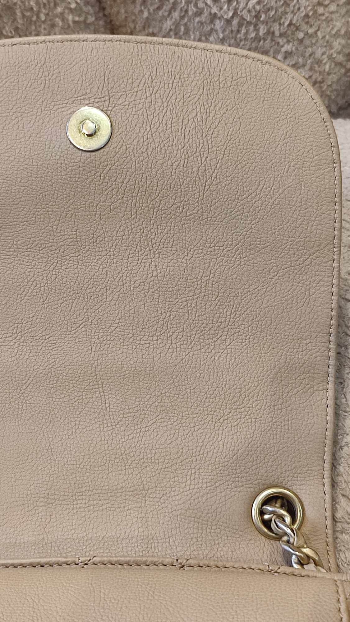 Chanel Messenger Flap Bag Lambskin Beige Series 27 Fullset