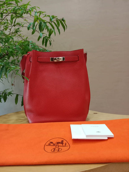 Hermes So Kelly 22 Togo Red Stamp R Square 2014