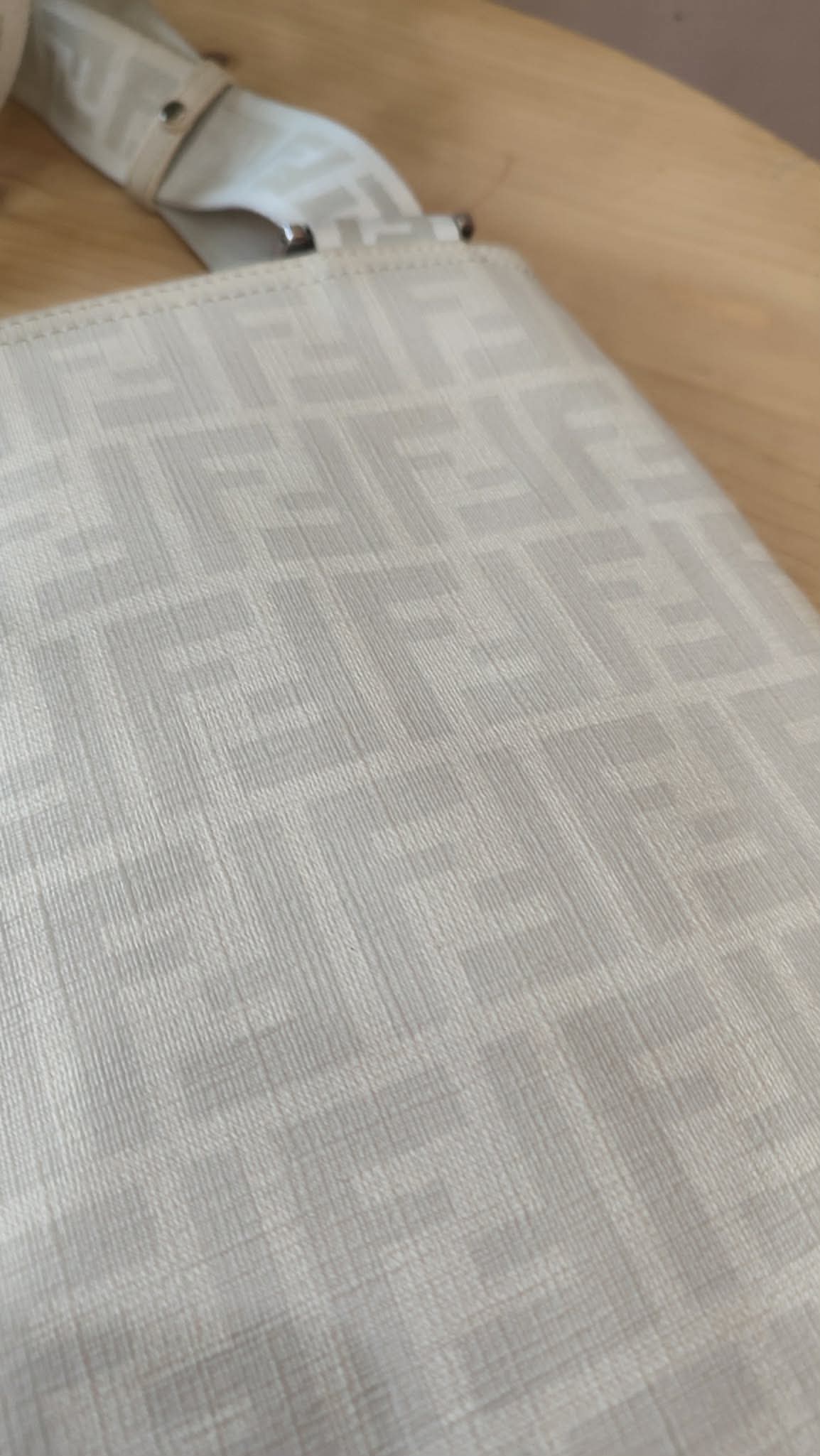 Fendi Zucca White Coated Canvas Bag