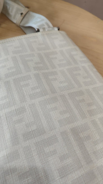 Fendi Zucca White Coated Canvas Bag