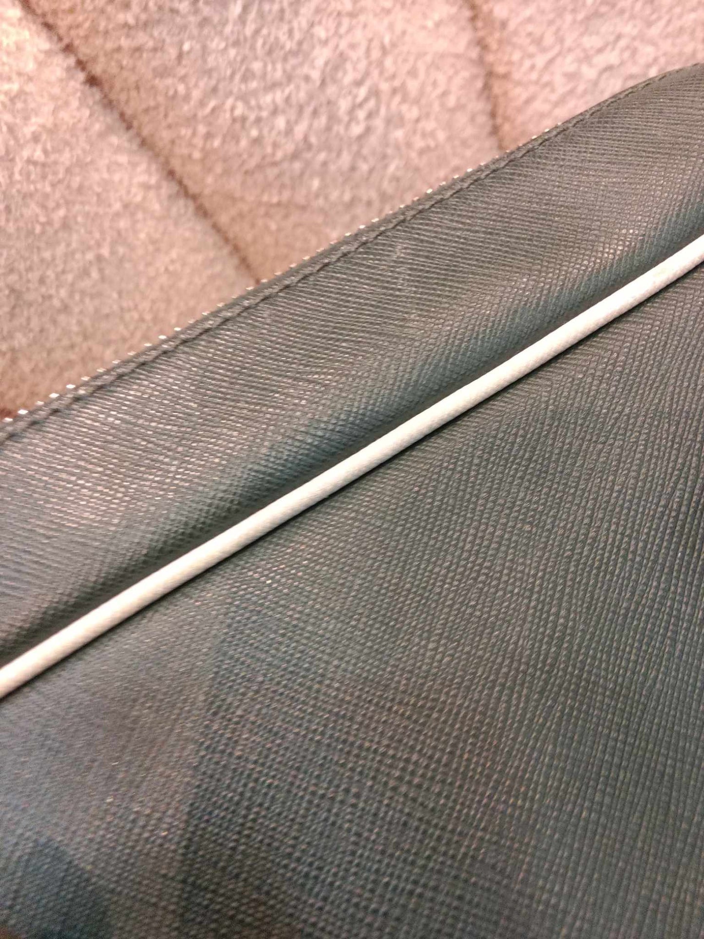 Prada Dark Green Leather Classic Laptop Bag