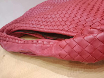 Bottega Veneta Intrecciato Hobo Bag Red