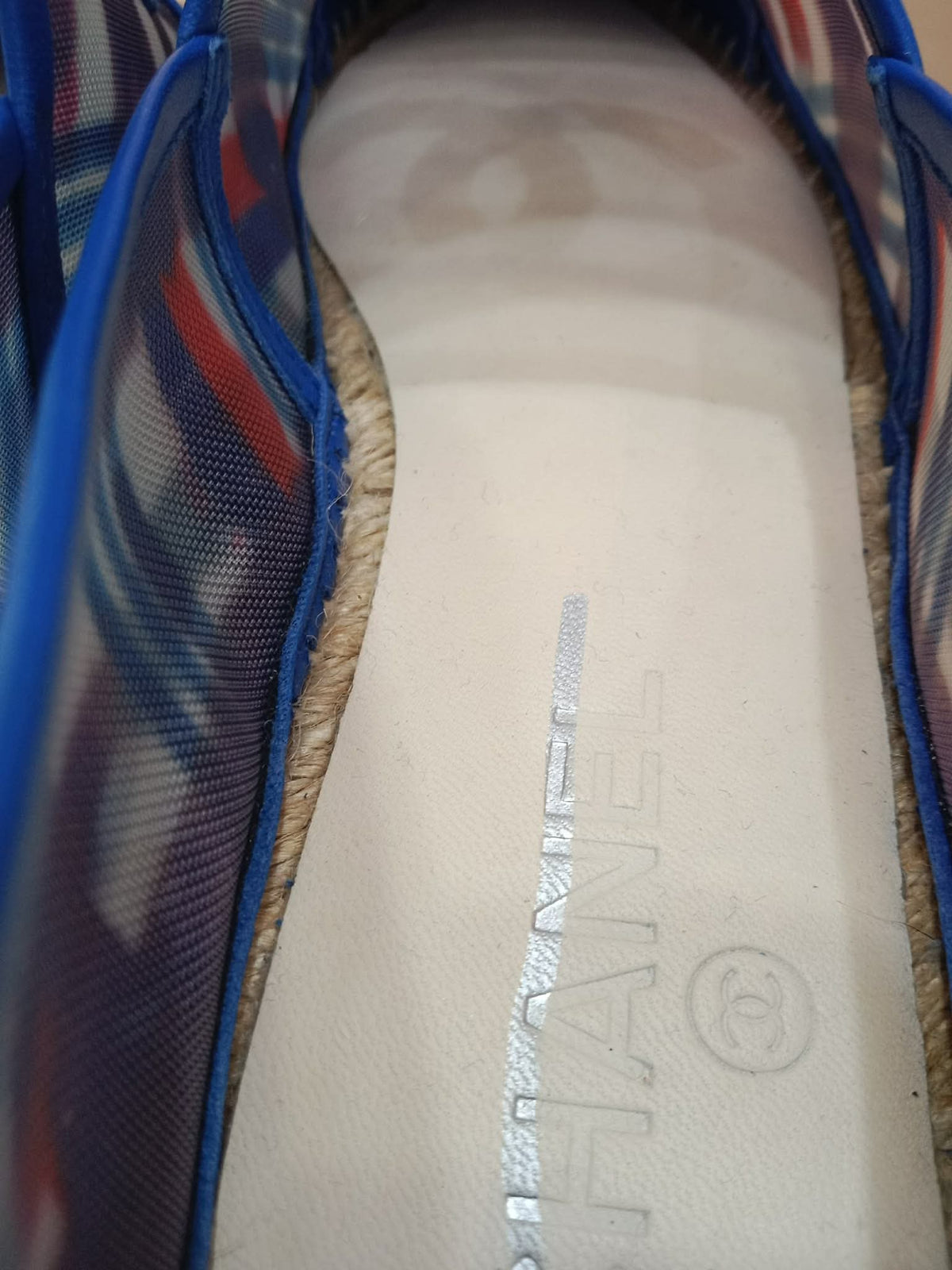 Chanel CC Espadrille Flats Blue Size 37