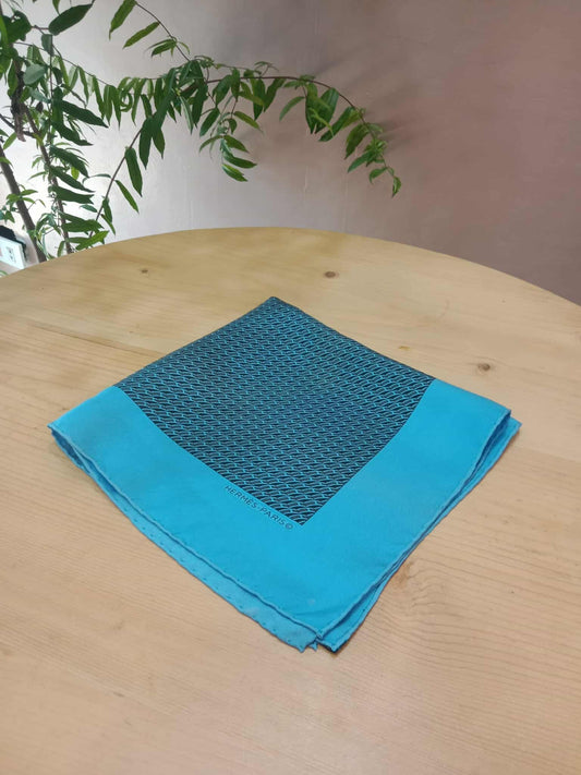Hermes H En Mouvement Pocket Square 45 in Blue