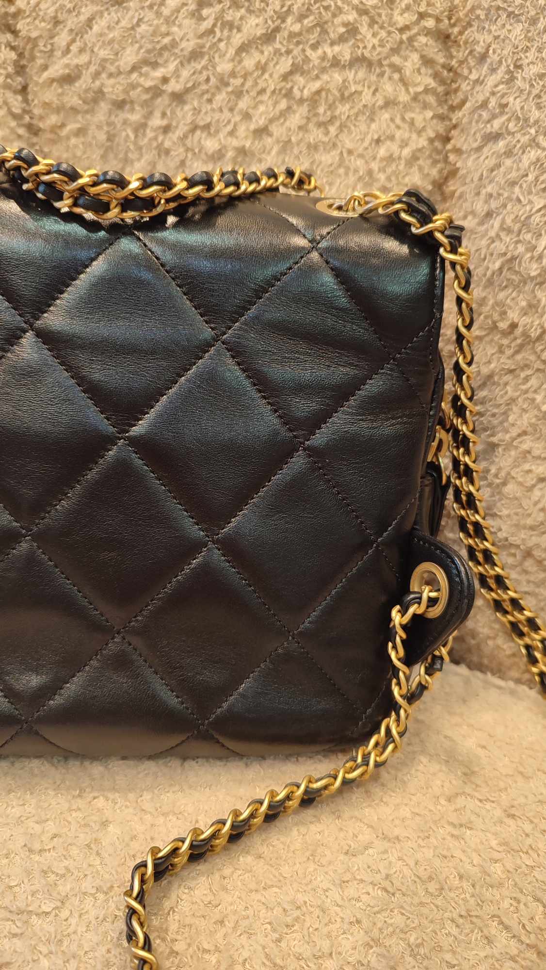 Chanel Square Flap Backpack Lambskin Microchipped