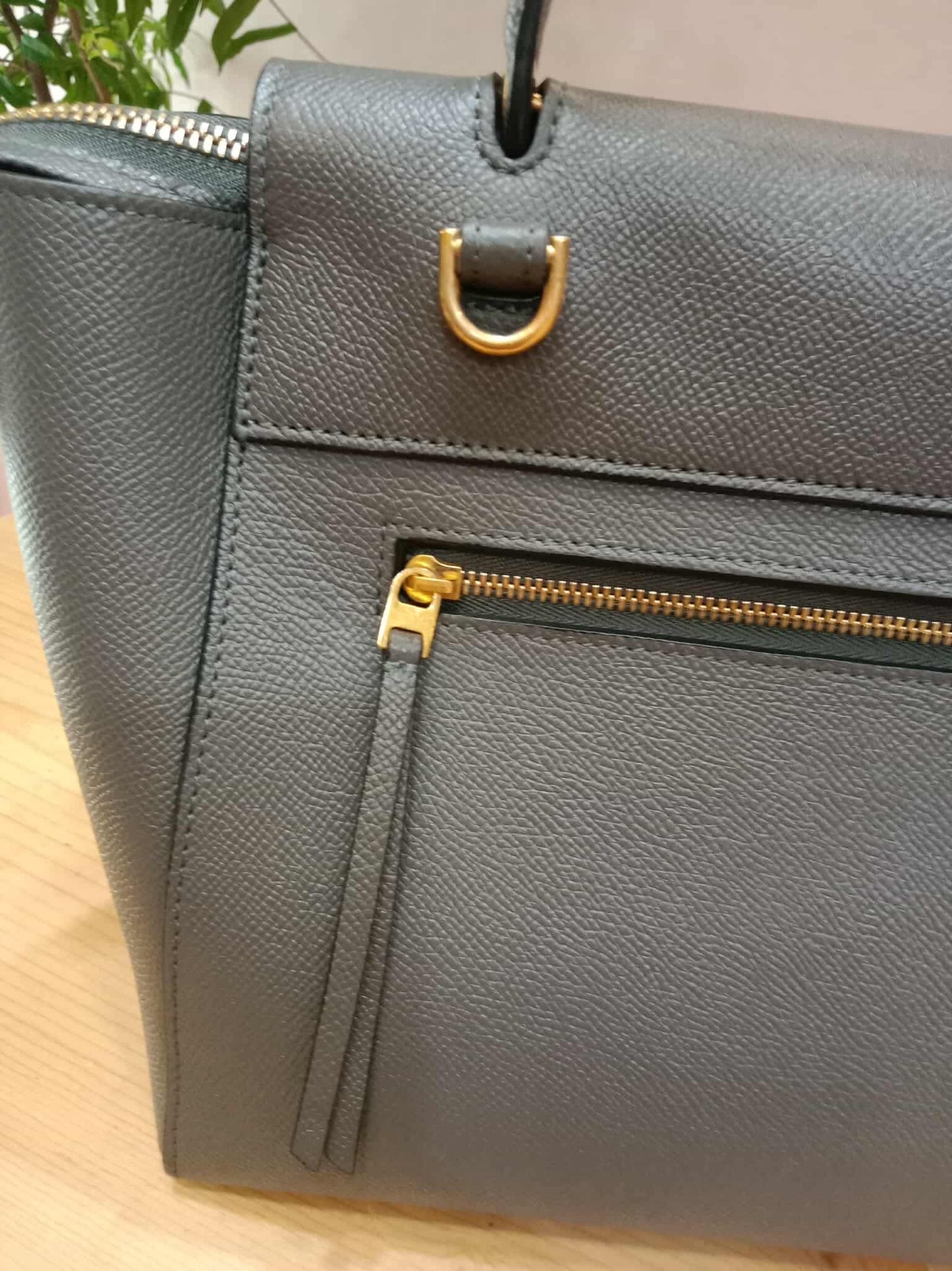 Celine Mini Belt Bag Grey in Grained Calfskin GHW