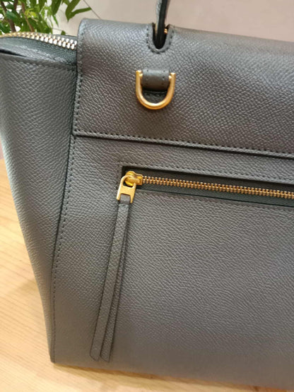 Celine Mini Belt Bag Grey in Grained Calfskin GHW