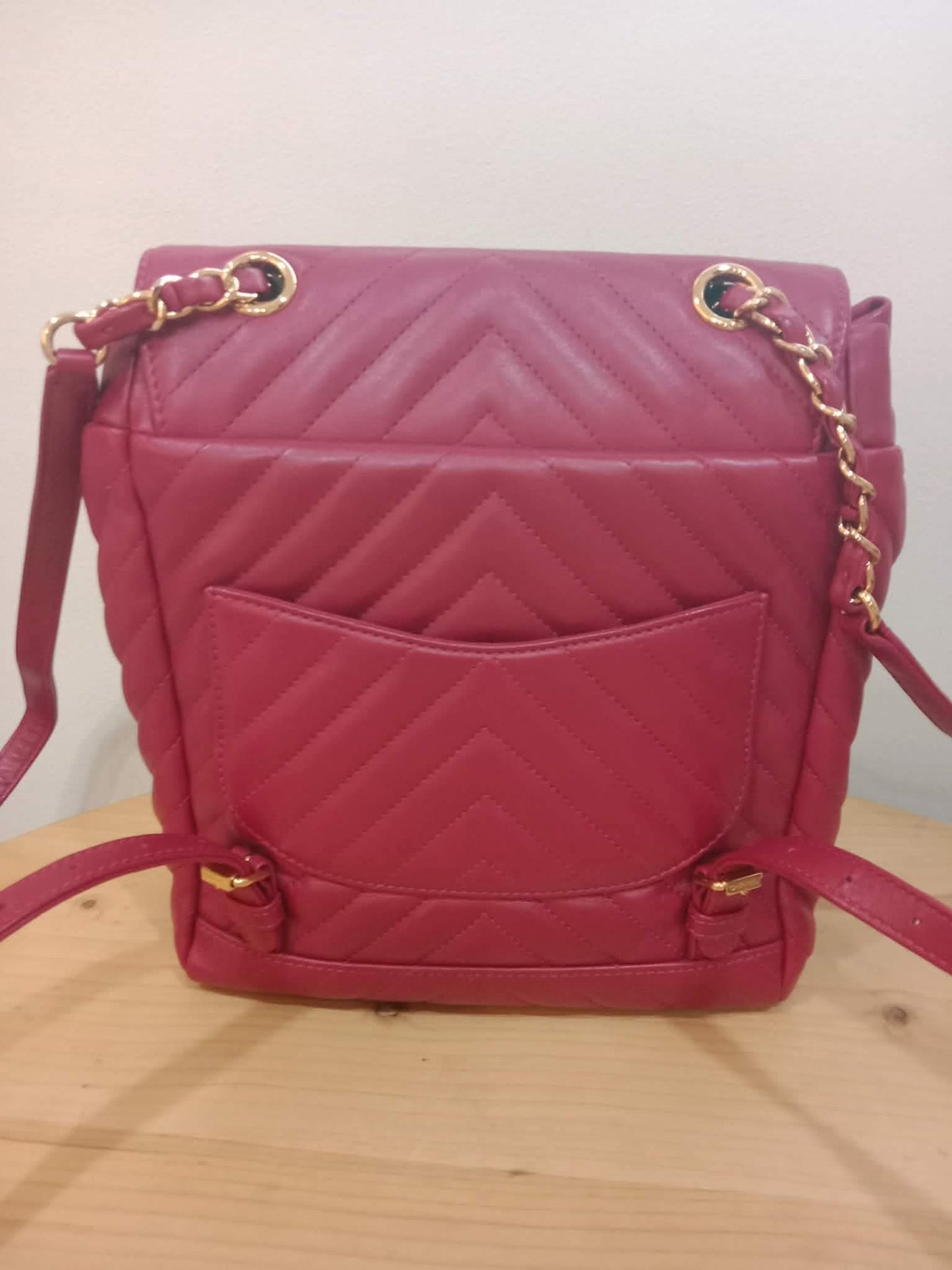 Chanel Chevron Calfskin Small Red Urban Spirit Backpack Series 23