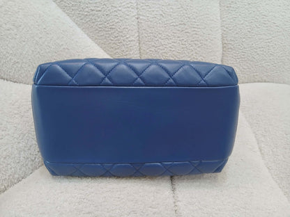 Chanel Quilted Trendy CC Bowler Bag Lambskin Blue Series 23