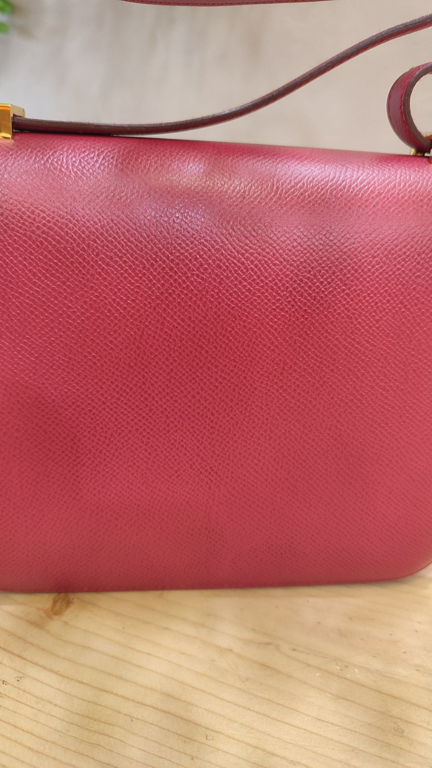Hermes Constance 18 Red Courchevel Stamp Y Circle 1995