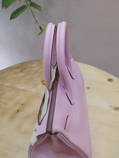 Hermes Birkin 25 Mauve Sylvestre Swift Rose Gold Hardware Stamp W 2024