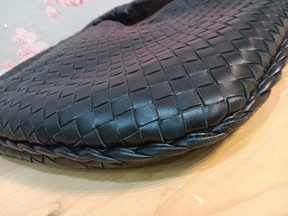 Bottega Veneta Hobo Intrecciato Bag Black