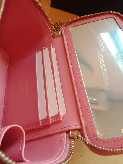 Chanel Vanity Tophandle Lambskin Pink Microchipped