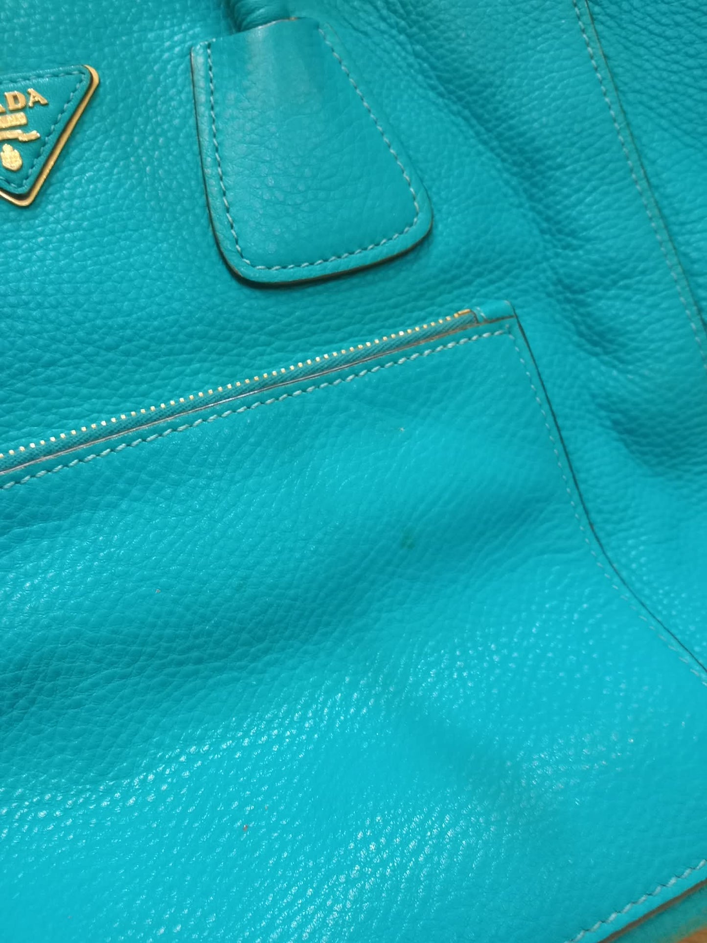 Prada Vitello Daino Turquoise Bag