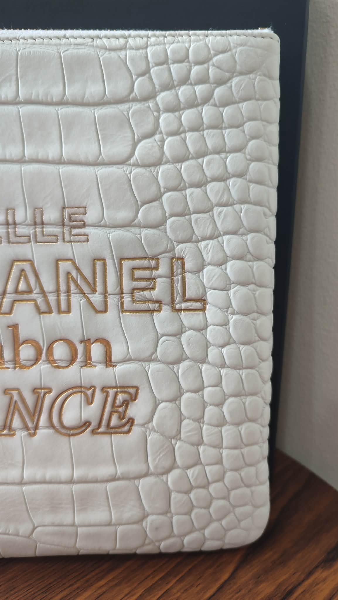 Chanel OCase Croc Embossed White Series 28