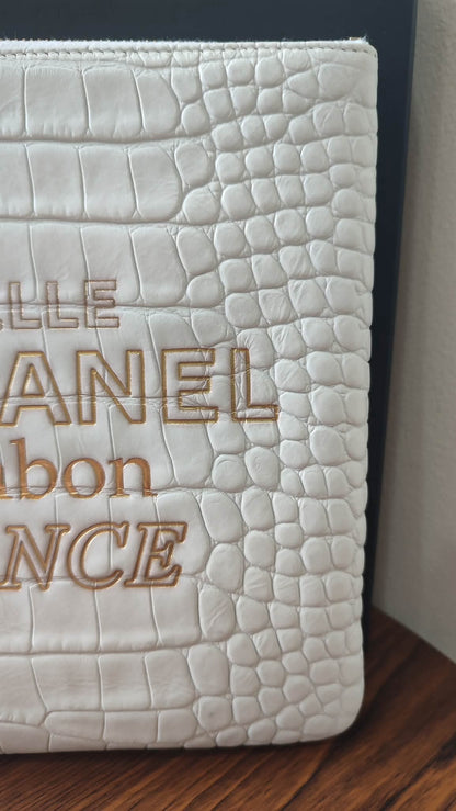 Chanel OCase Croc Embossed White Series 28