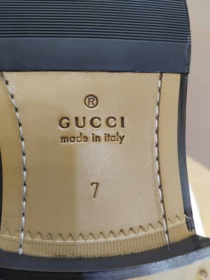 Gucci Men's Black Leather Loafers Size 7