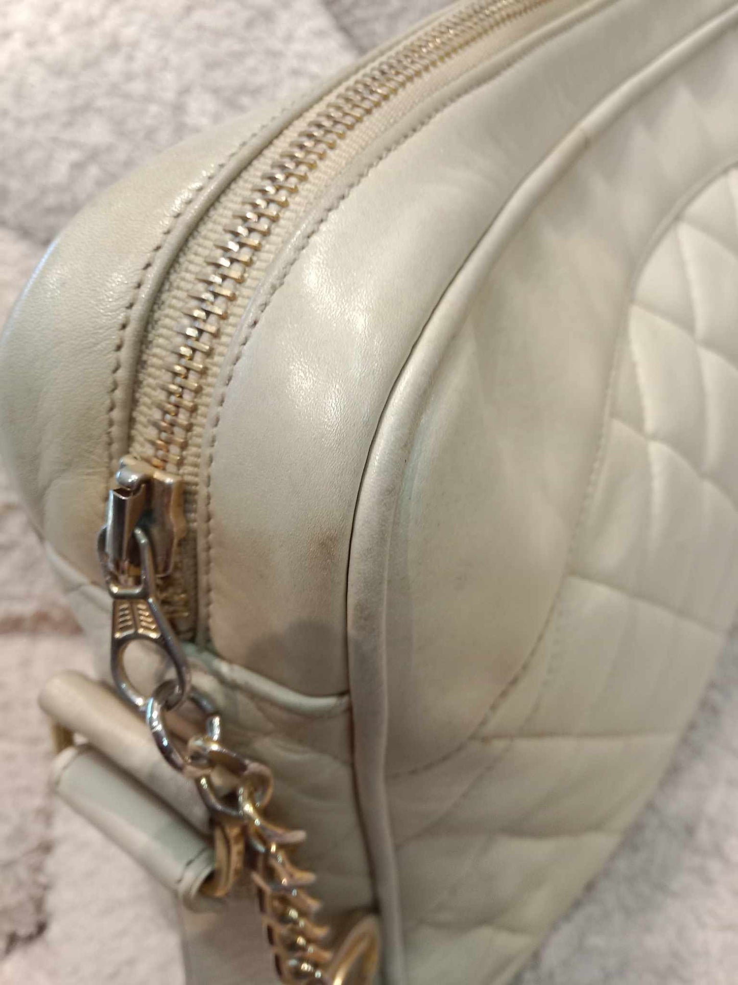 Chanel Matelasse Tassel Chain Beige Lambskin Series 1