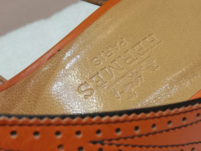 Hermes Slingback Mules Orange size 36