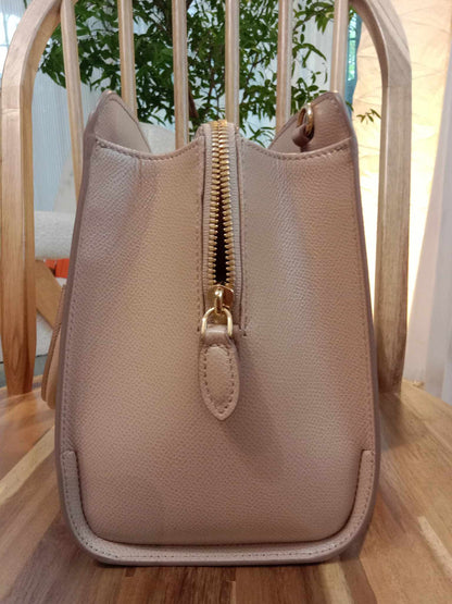 Salvatore Ferragamo Today Satchel Beige Leather Bag