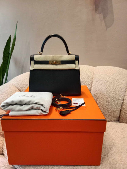 Hermes Kelly 28 Noir Epsom Stamp T 2015