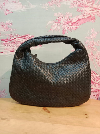 Bottega Veneta Hobo Intrecciato Bag Black