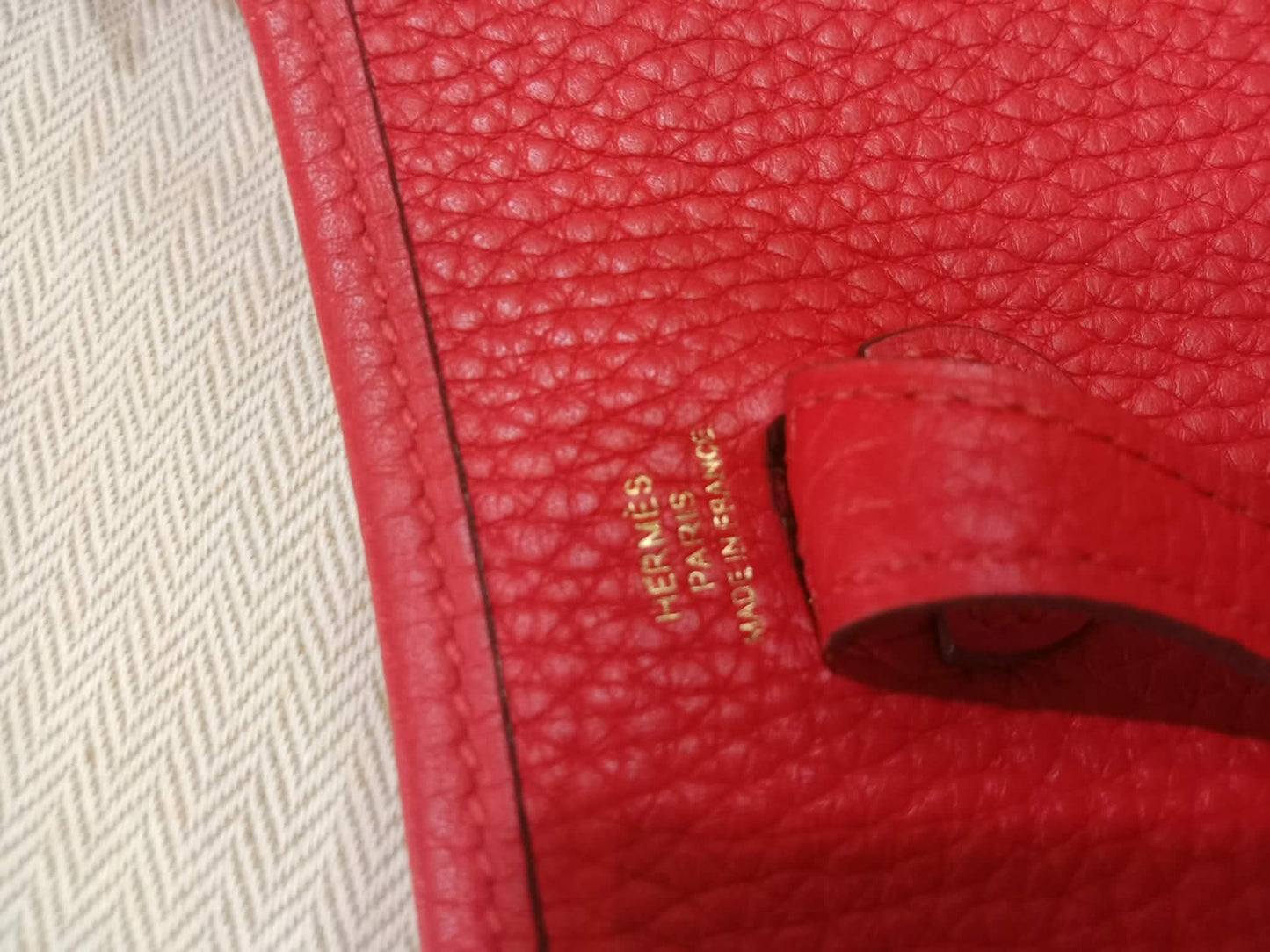 Hermes MIni Evelyne Orange Clemence Stamp Y 2020