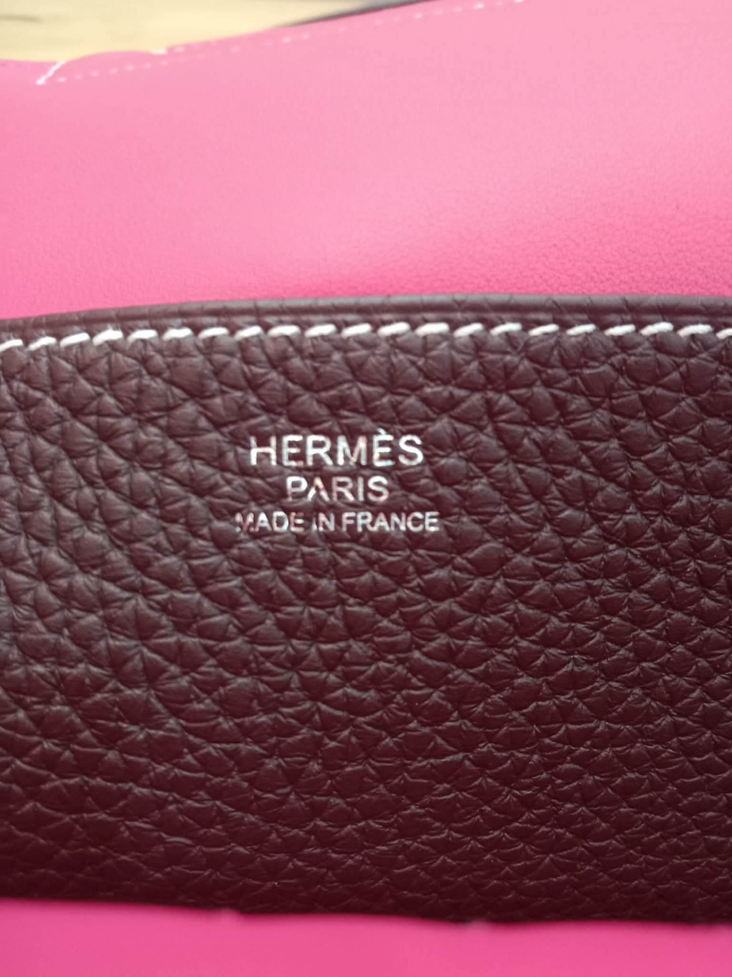 Hermes Halzan 31 Clemence Bicolor Rouge/Pink Stamp B 2023