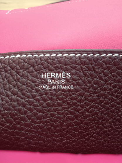 Hermes Halzan 31 Clemence Bicolor Rouge/Pink Stamp B 2023